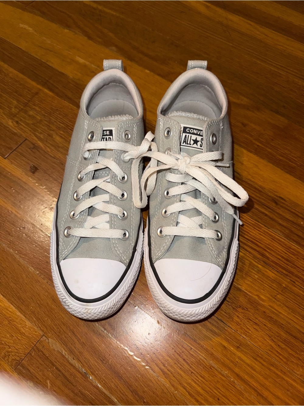 Converse Low Top Canvas Sneakers - Light Gray and White